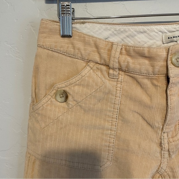 Banana Republic Y2K Corduroy Straight Leg‎ Pants Tan Mid Rise Stretch Size 0 - Picture 7 of 8